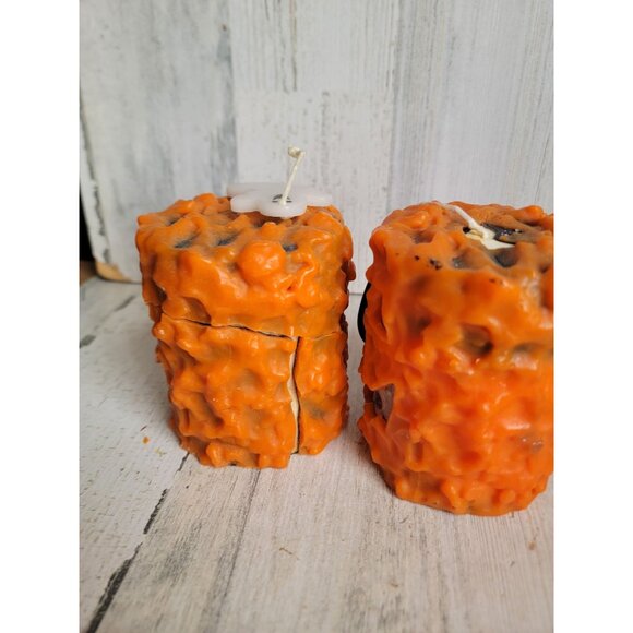 Vintage pumpkin AS IS candle wax unique dipped Halloween home decor - Picture 7 of 10